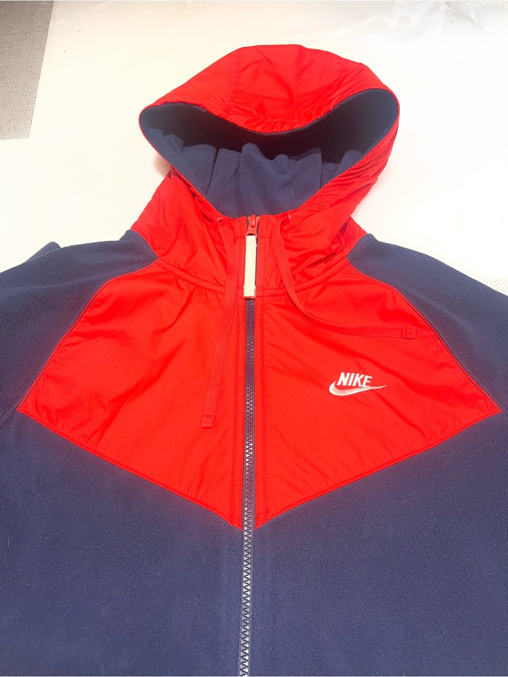 Nike Red and Navy Fleece-Lined Zoom Hoodie